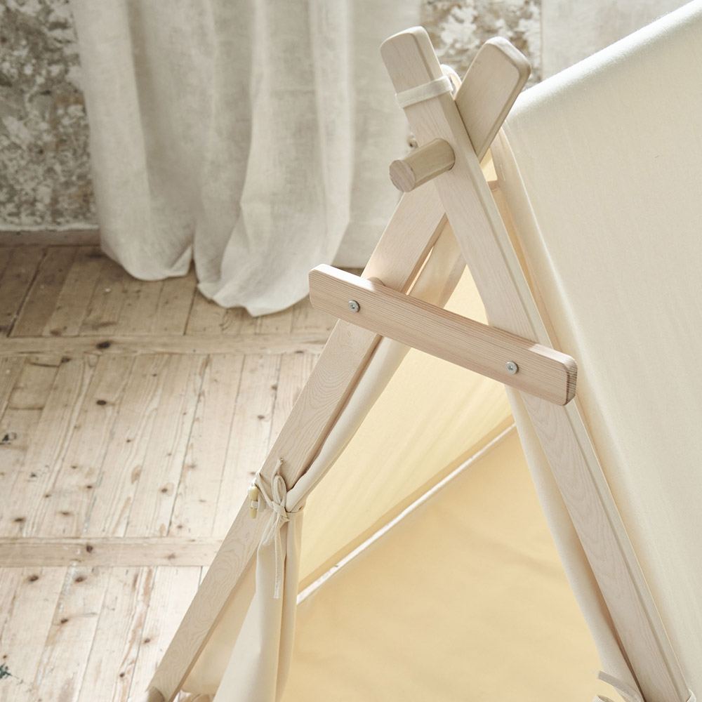 Tente tipi enfant toile "Fête" | Beige clair