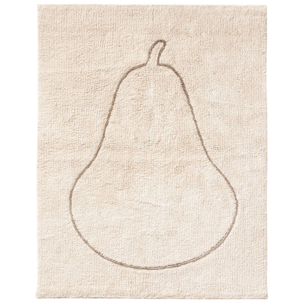 Vloerkleed kinderkamer peer «Poire» | wasbaar | katoen | Off white
