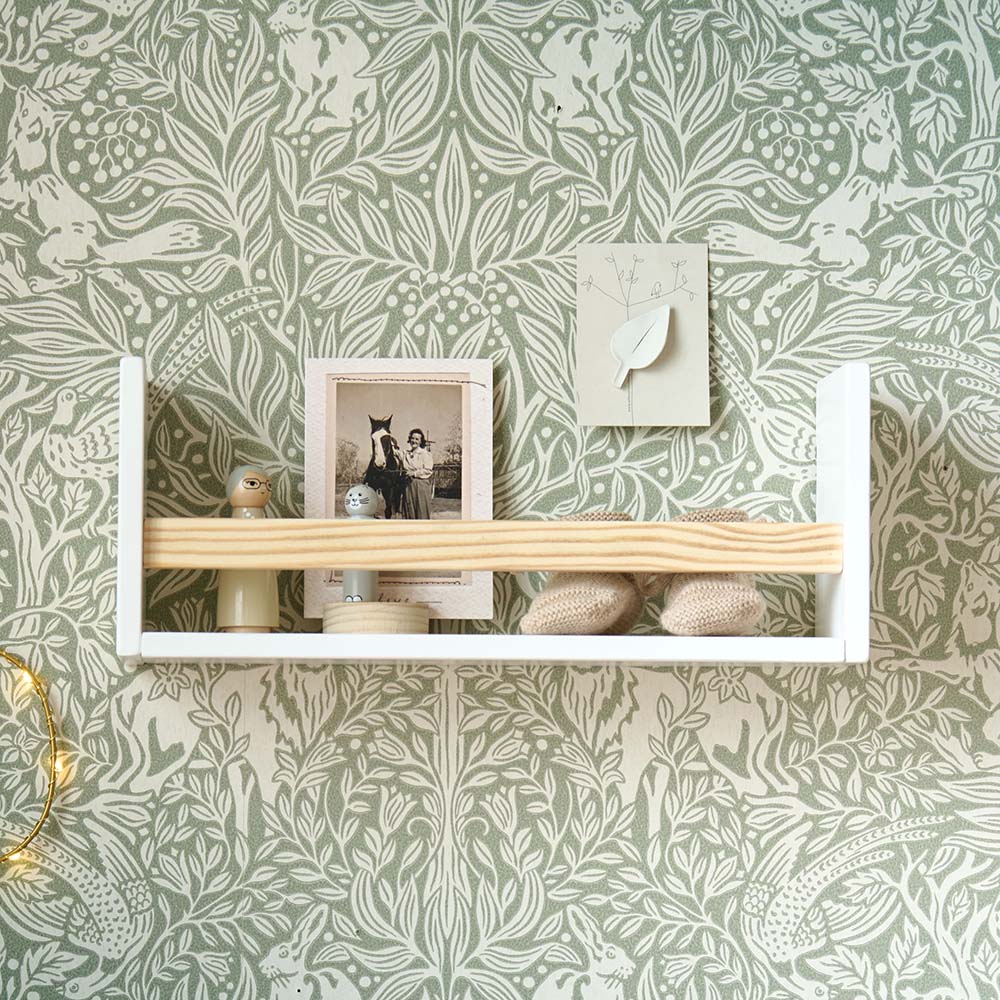 HOUTEN WANDPLANK «HETRE» | WIT EN NATUREL