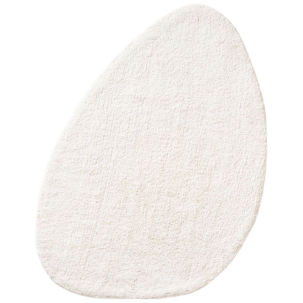 Zacht, wasbaar vloerkleed kinderkamer steenvorm «GALET» | Off white 