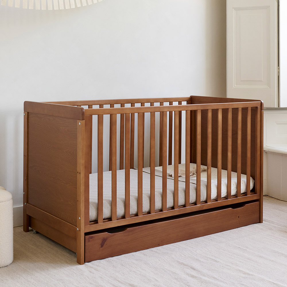 Convertible Cot Bed «Nuage» | 70 x 140 cm | Walnut