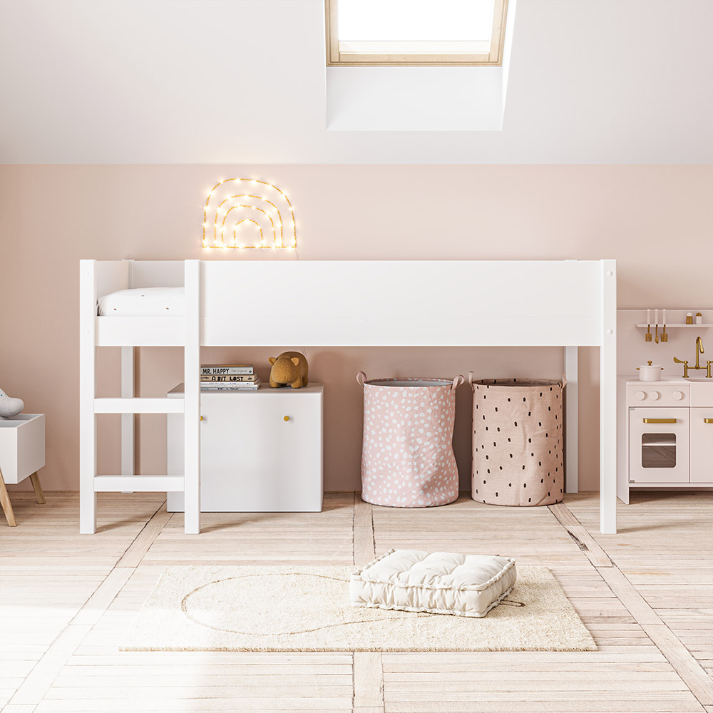 Midsleeper Single Bed 200×90 «Arbre II» | White