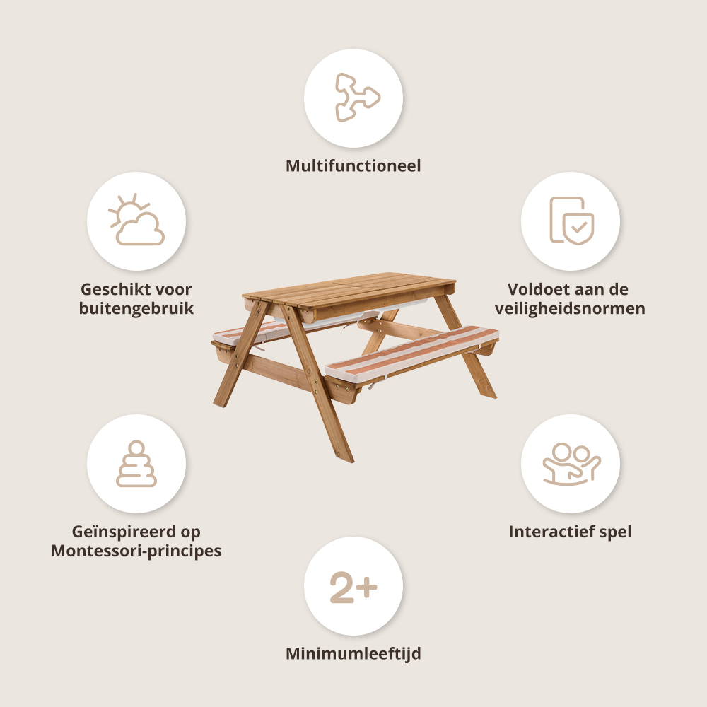 Pic Small foot - Houten Knick- en Moddertafel - Onbehandeld - Massief Hout