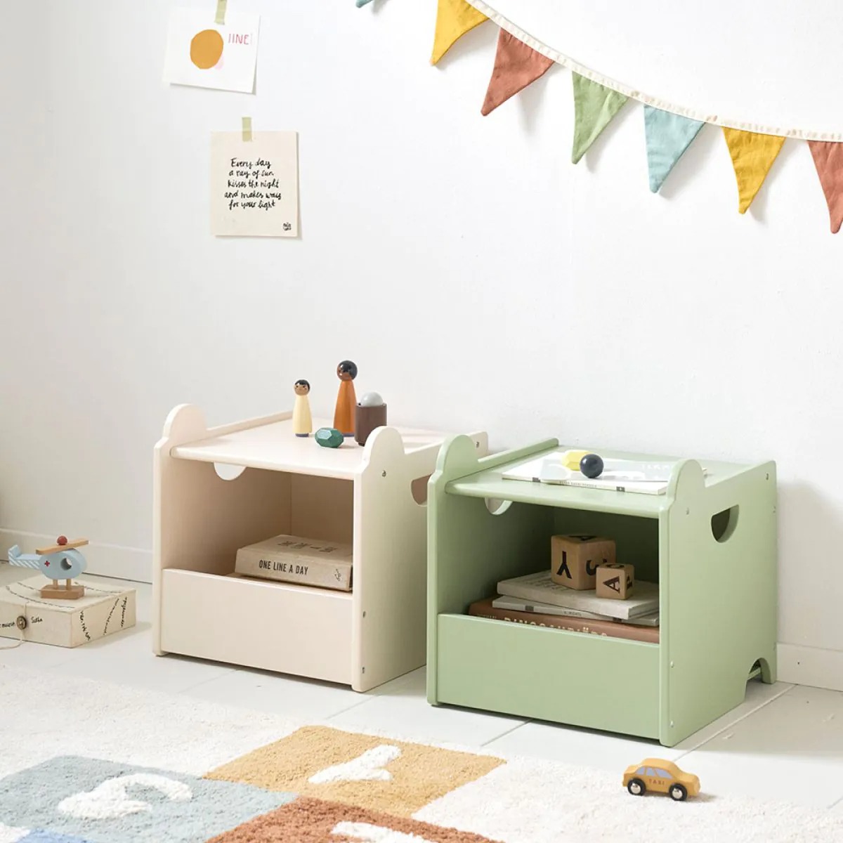 set-van-2-houten-opbergkisten-arc-en-ciel-groen-en-beige-pkstrsetarcgrbe.html