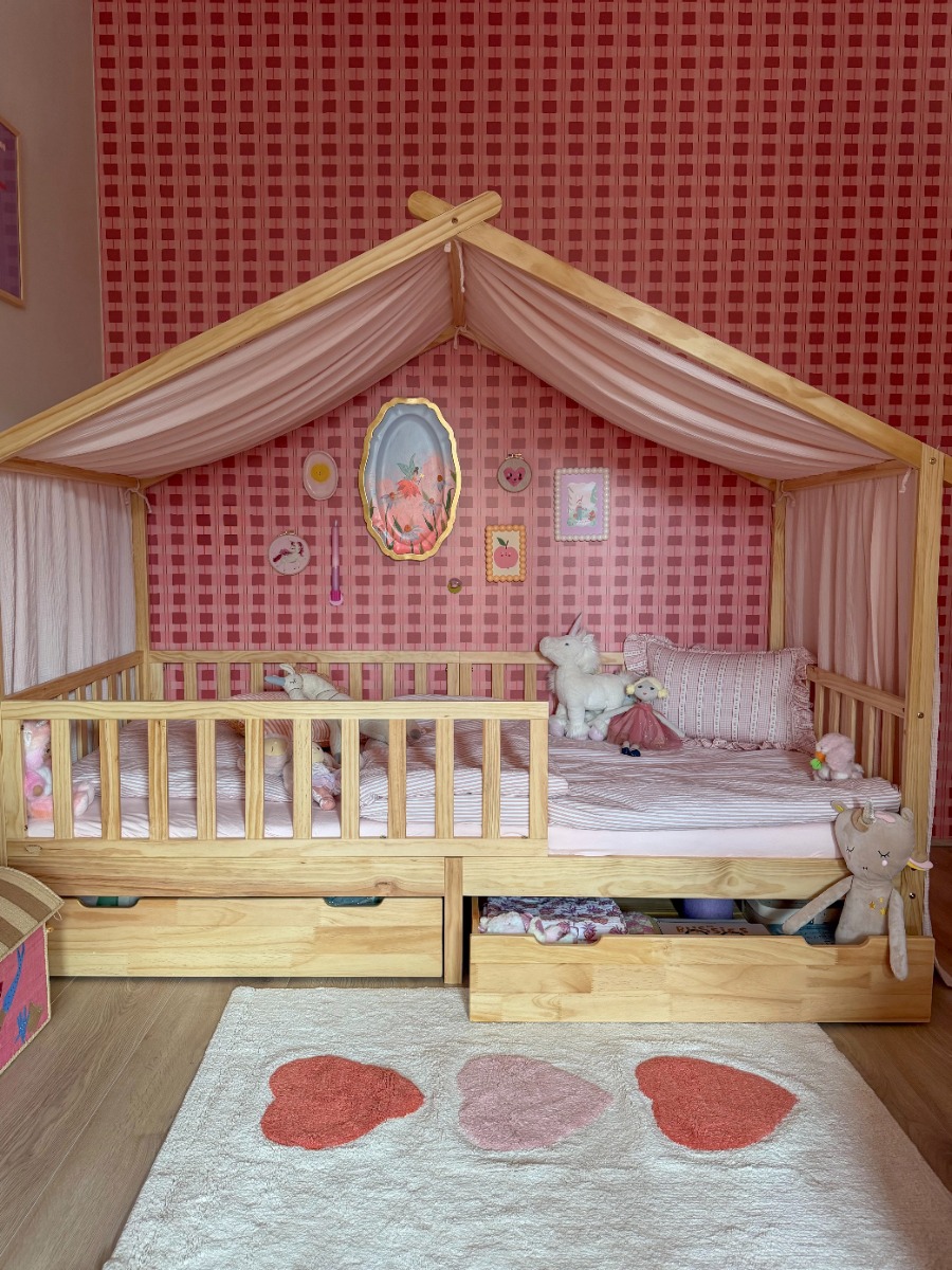 BEDHUISJE / EENPERSOONSBED «MAISON» | 200 X 90 CM | WALNOOT